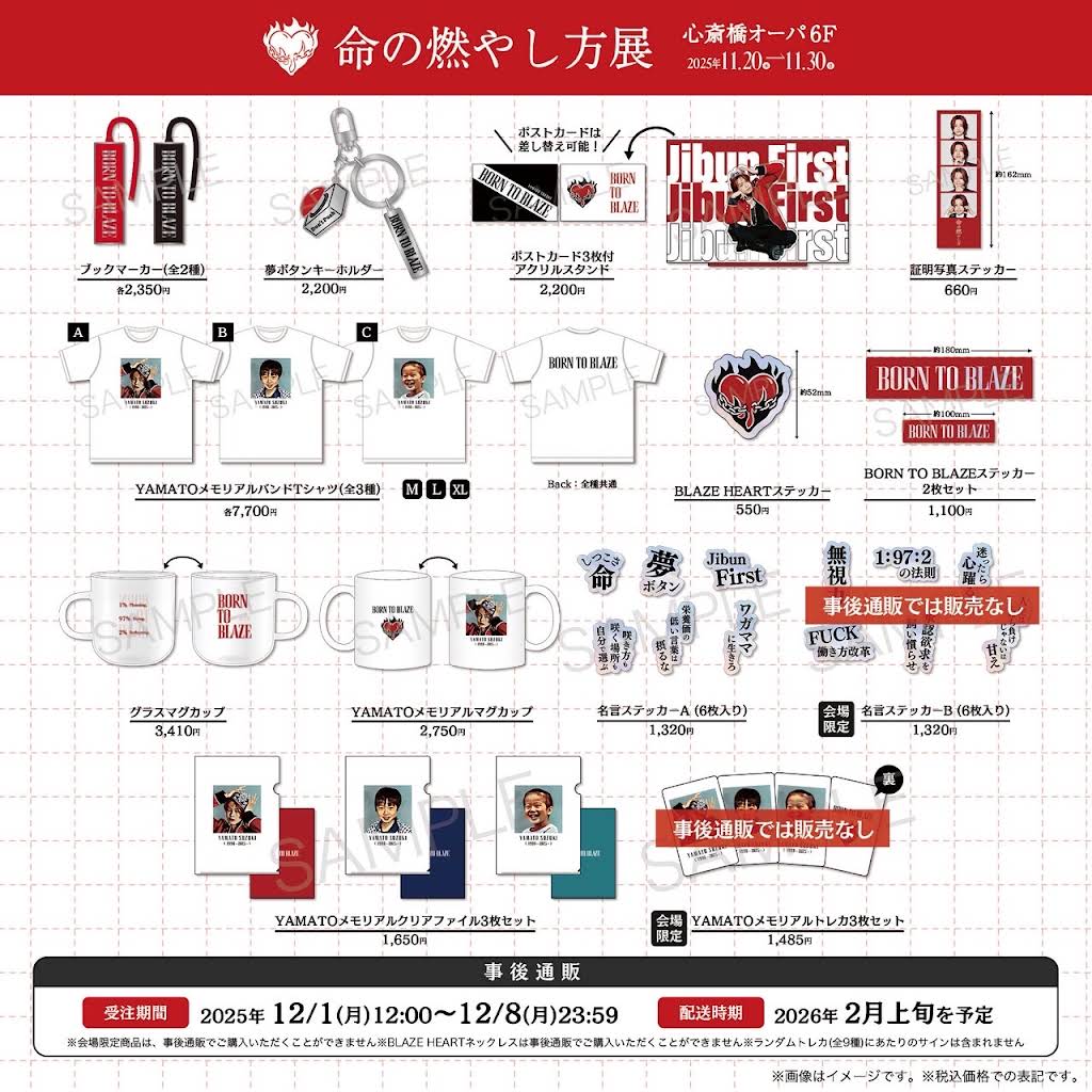 やまと BLAZE HEART クッション 東京 命の燃やし方展 命の燃やし方展