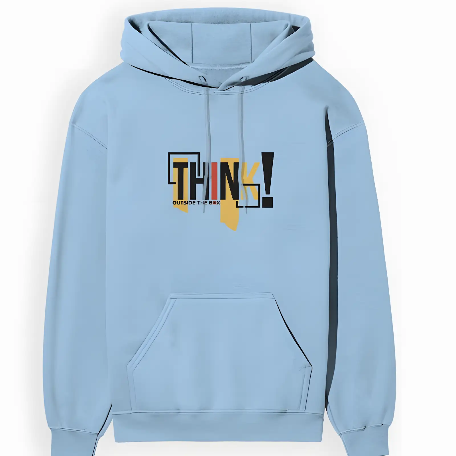 Think Outside The Box Hoodie | Unisex Premium 300 GSM Cotton Winter Hoodie - Baby Blue