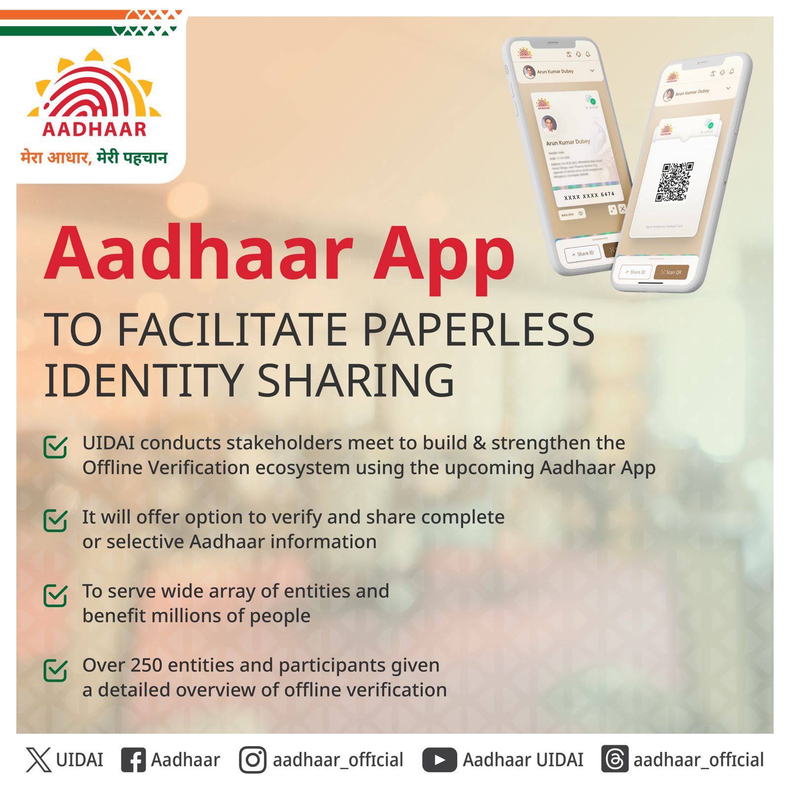 Post from Aadhaar UIDAI