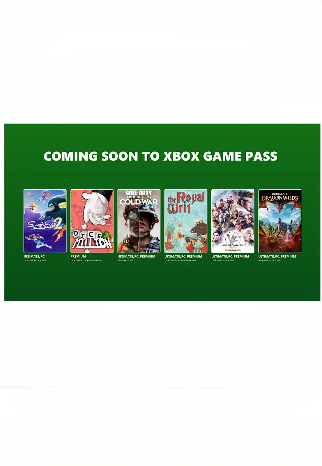 Xbox Game Pass settembre 2026: RuneScape Dragonwilds, Black Ops Cold War e novità