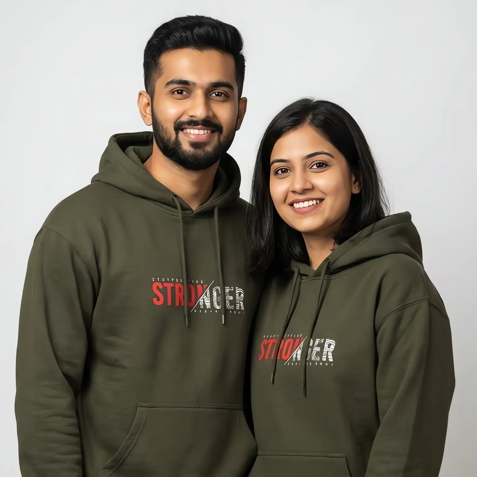 Stronger Graphic Hoodie (Olive Green)