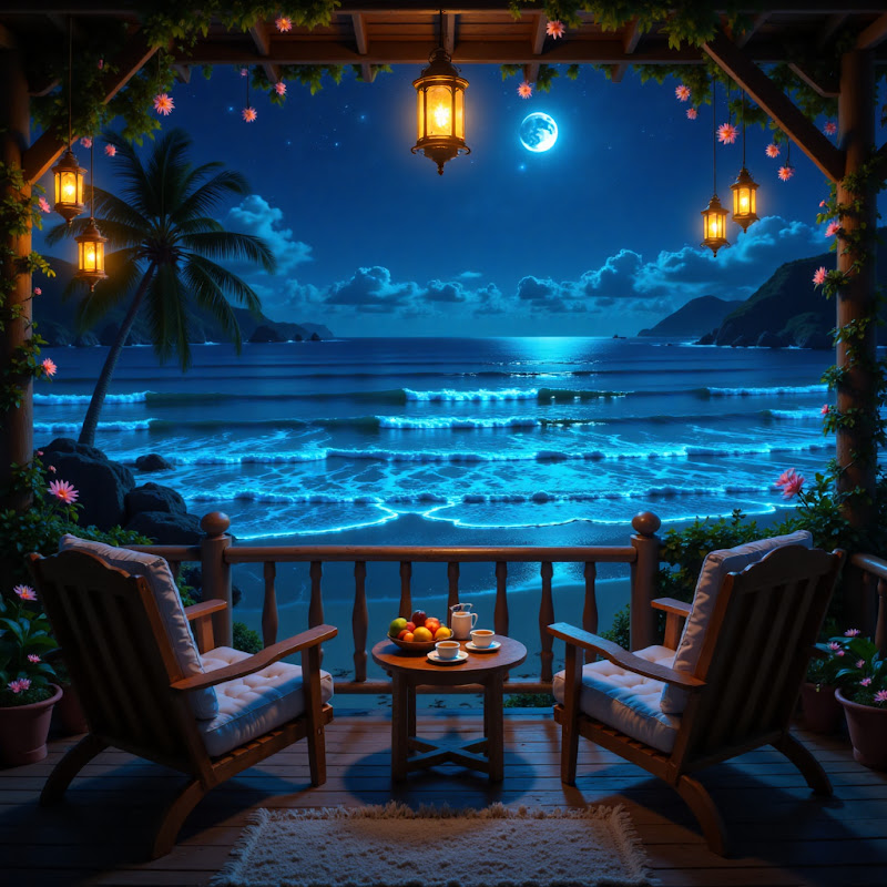 Midnight Beach Waves