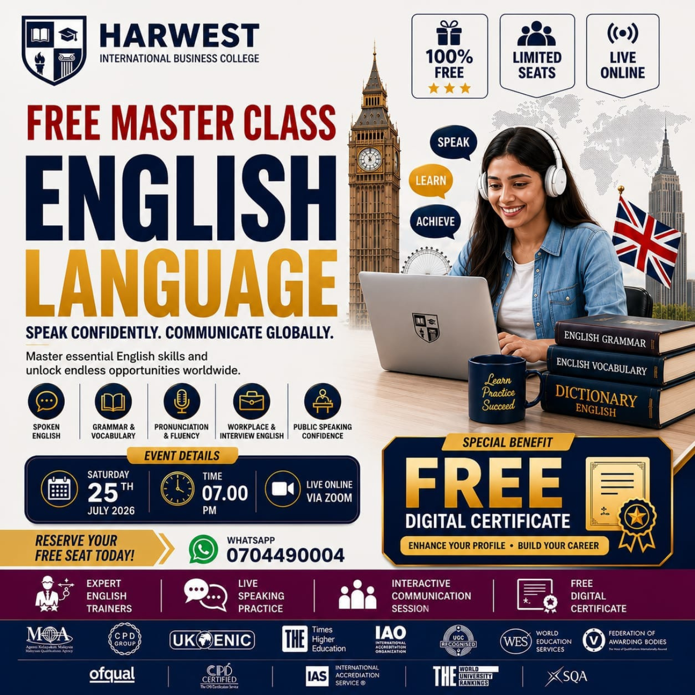 FREE ENGLISH LANGUAGE MASTER CLASS
