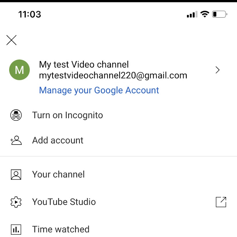 My test Video channel