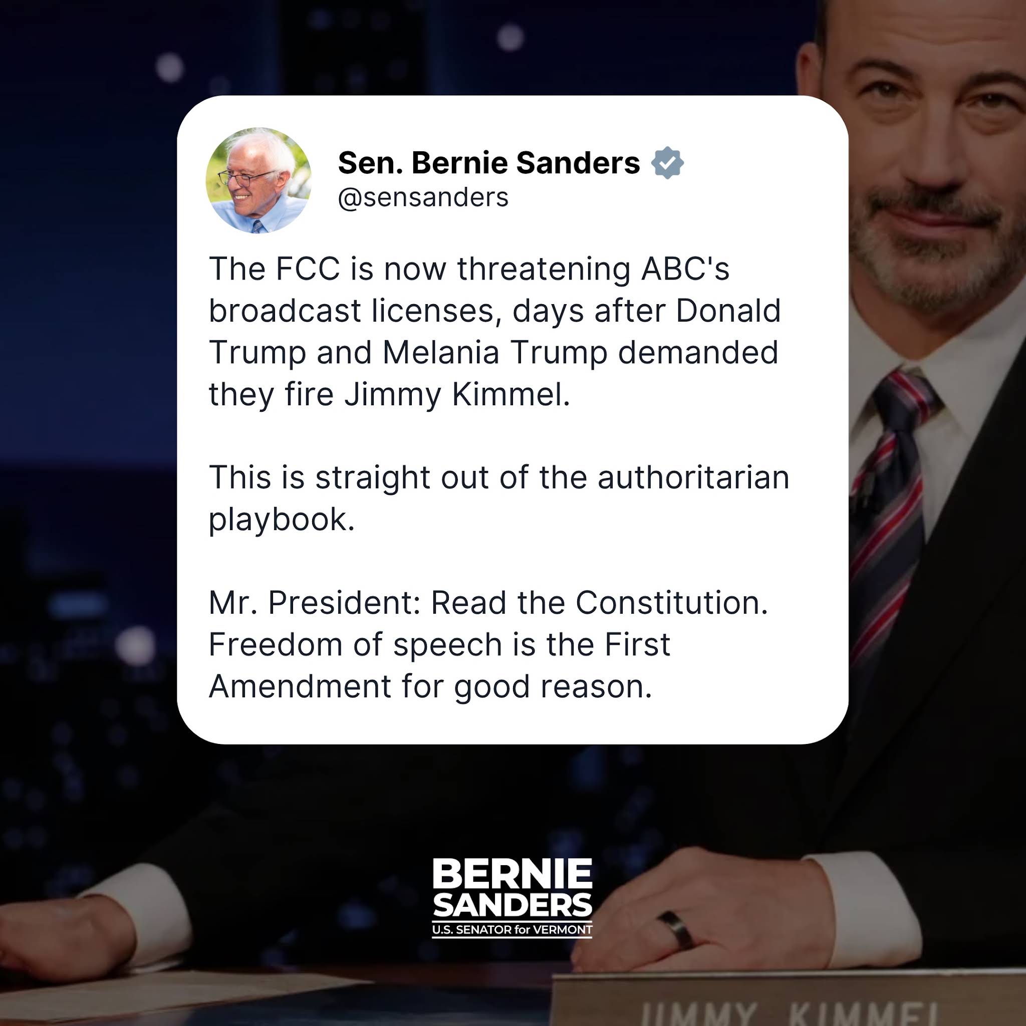 Post from Senator Bernie Sanders