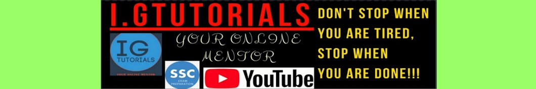 I.G Tutorials SSC CGL YouTube channel avatar