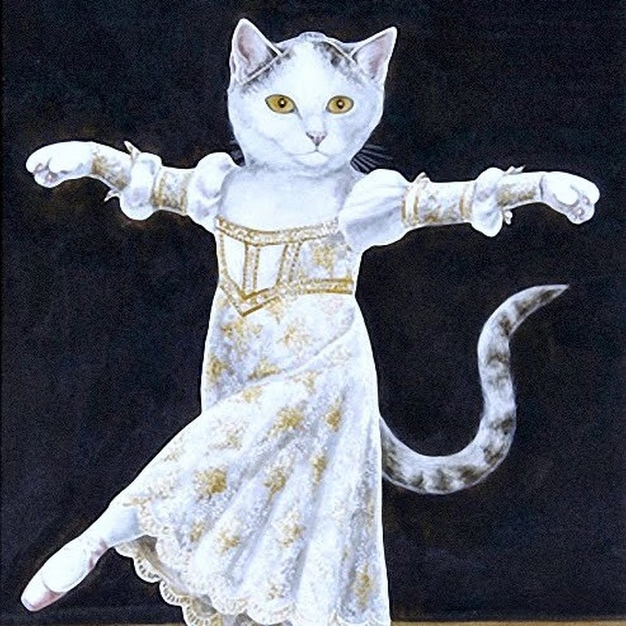 Кошечка в платье. Кот в платье. Танцующая кошка. Кошка балерина.