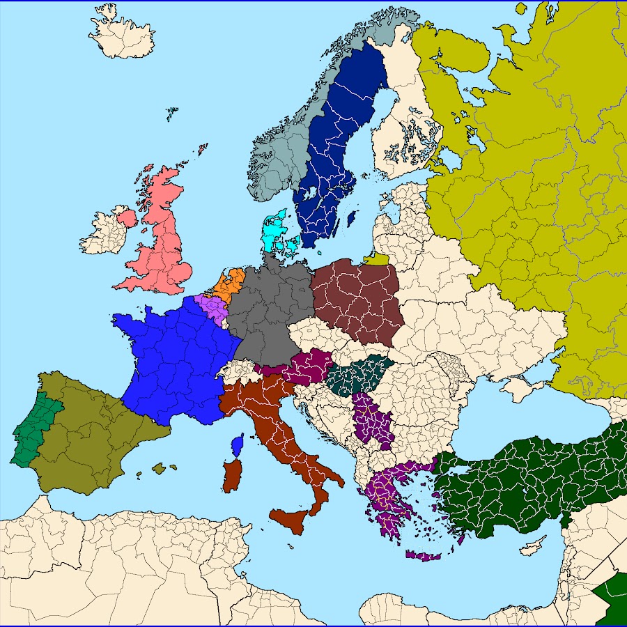 Карта европы белая с регионами