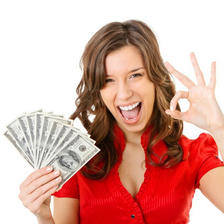 Счастливый человек с деньгами в руках