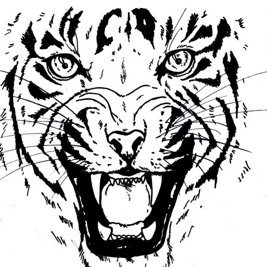 Тату минимализм тигр эскиз