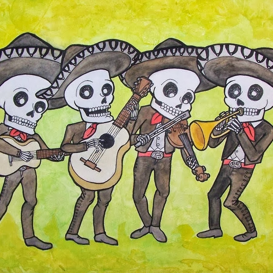 Мексиканские скелеты рисунки