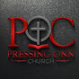PRESSING ONN CHURCH logo