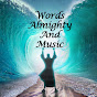 Words almighty and music logo