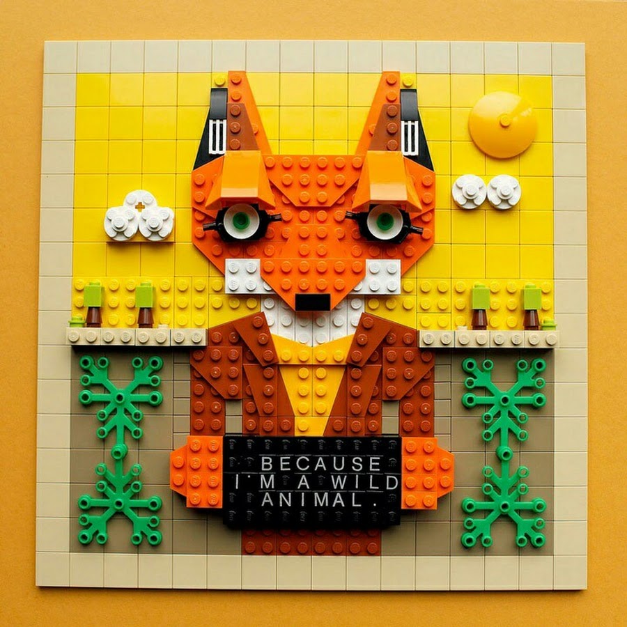 Картины из лего своими руками LEGO FOX - YouTube