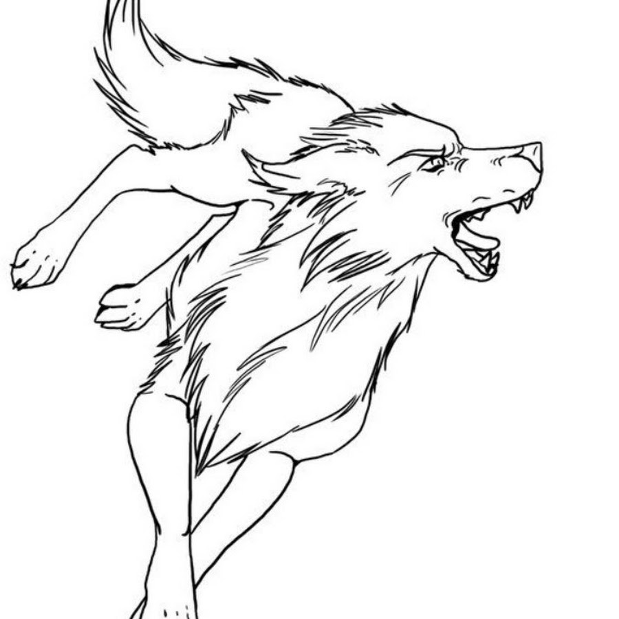 Волк бежит рисунок