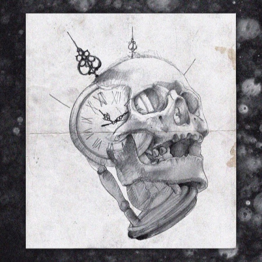 Картина с черепом и песочными часами