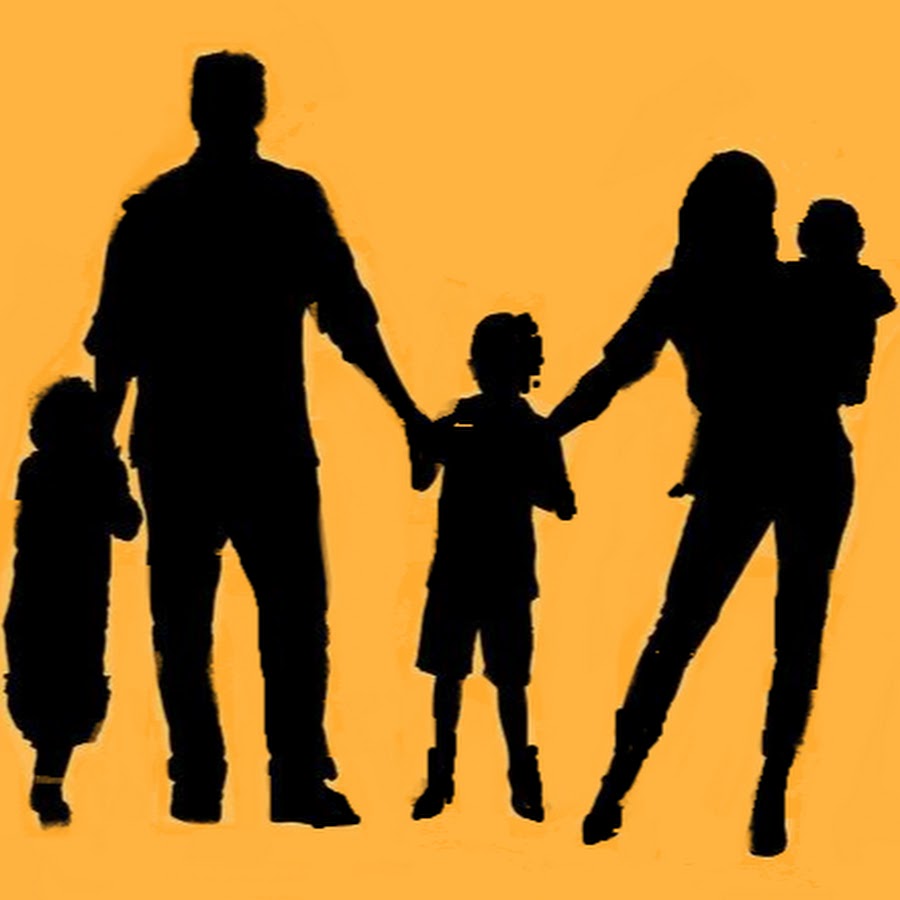 Картинка силуэт семьи из 4х человек