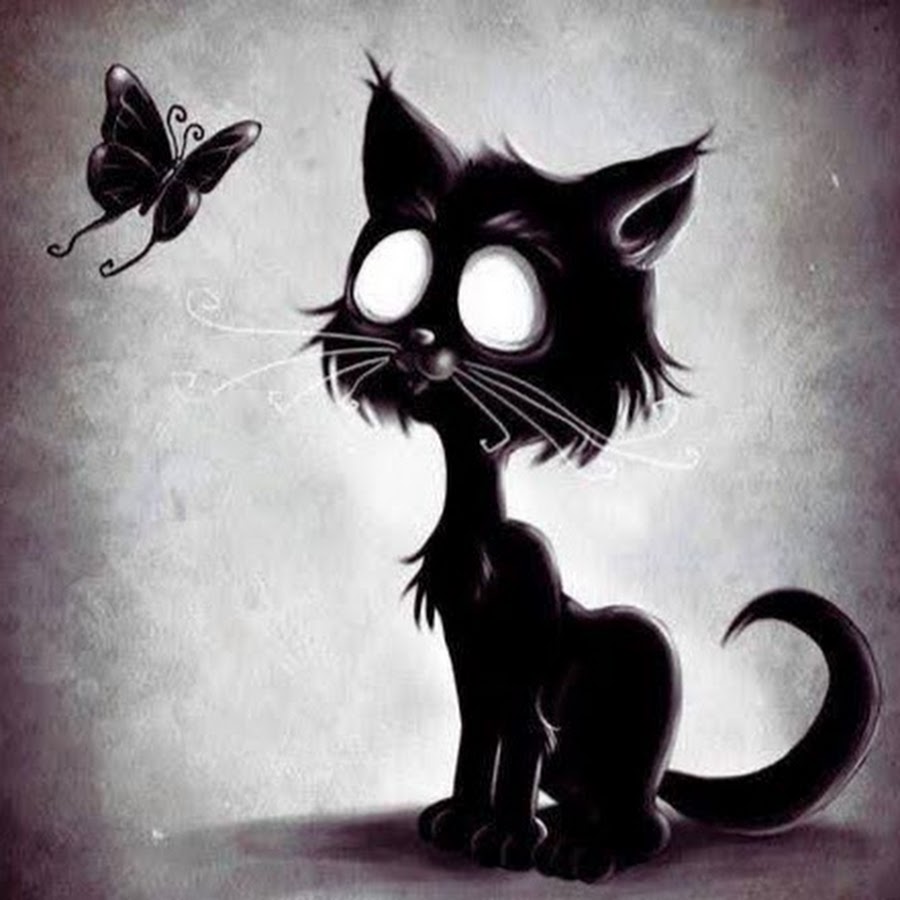 Злой черный кот рисунок