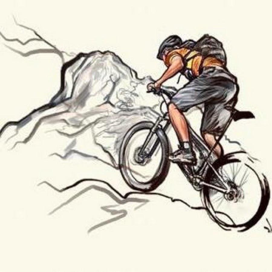 Велосипедист горный нарисованный