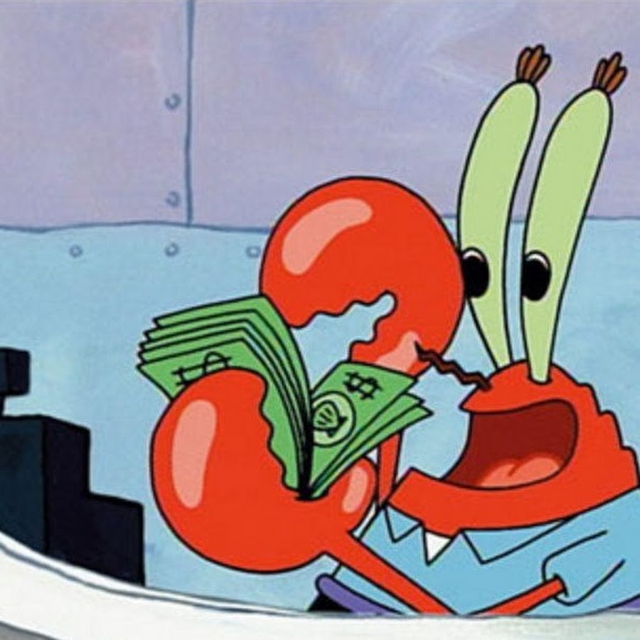 Картинка мистер крабс с деньгами