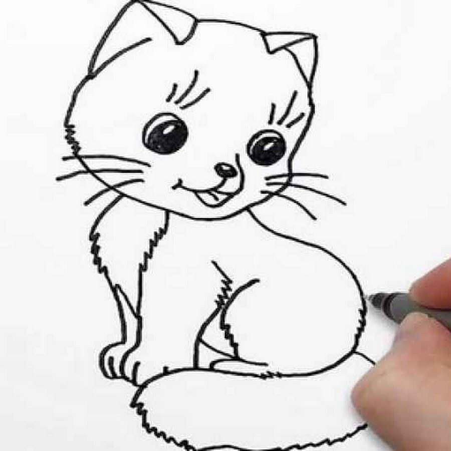 Как нарисовать кошку видео для детей 7 лет