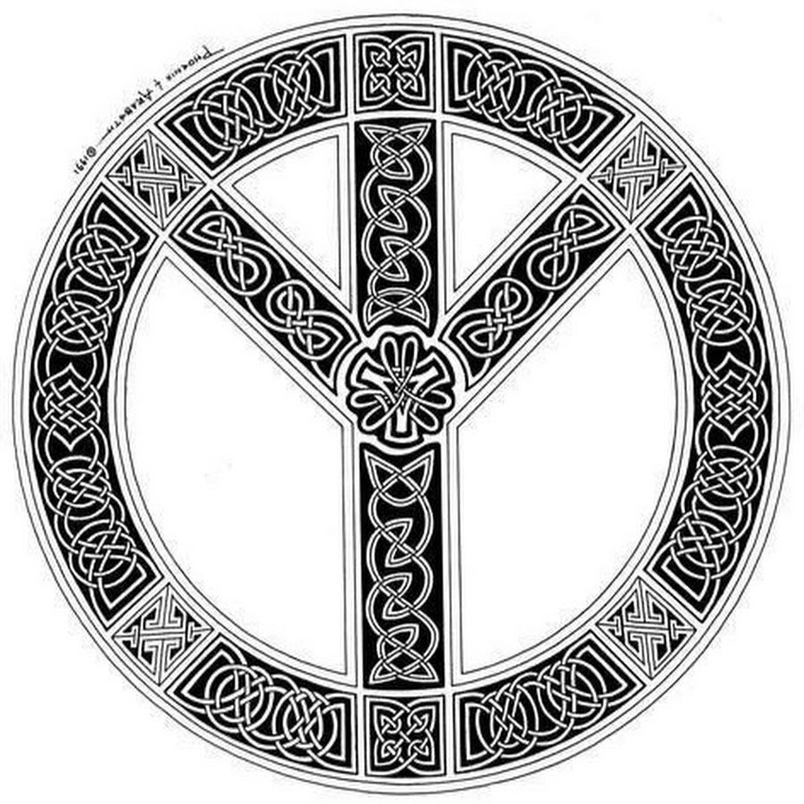 Эскиз тату руны альгиз