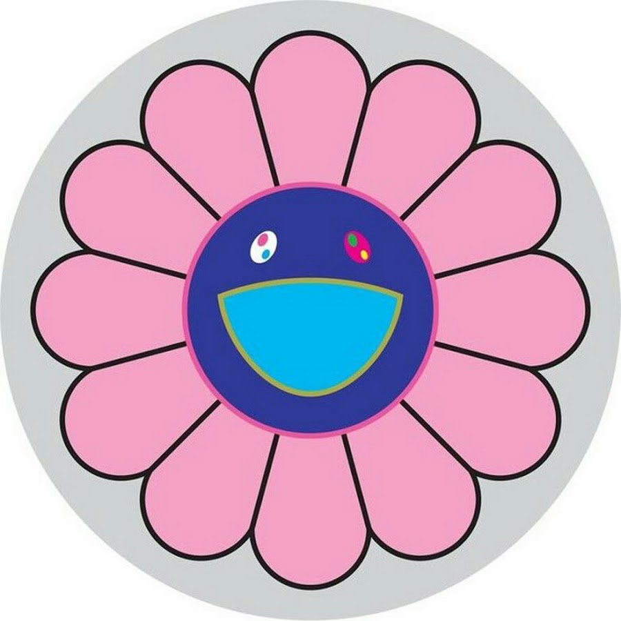 Радужный цветок с улыбкой рисунок