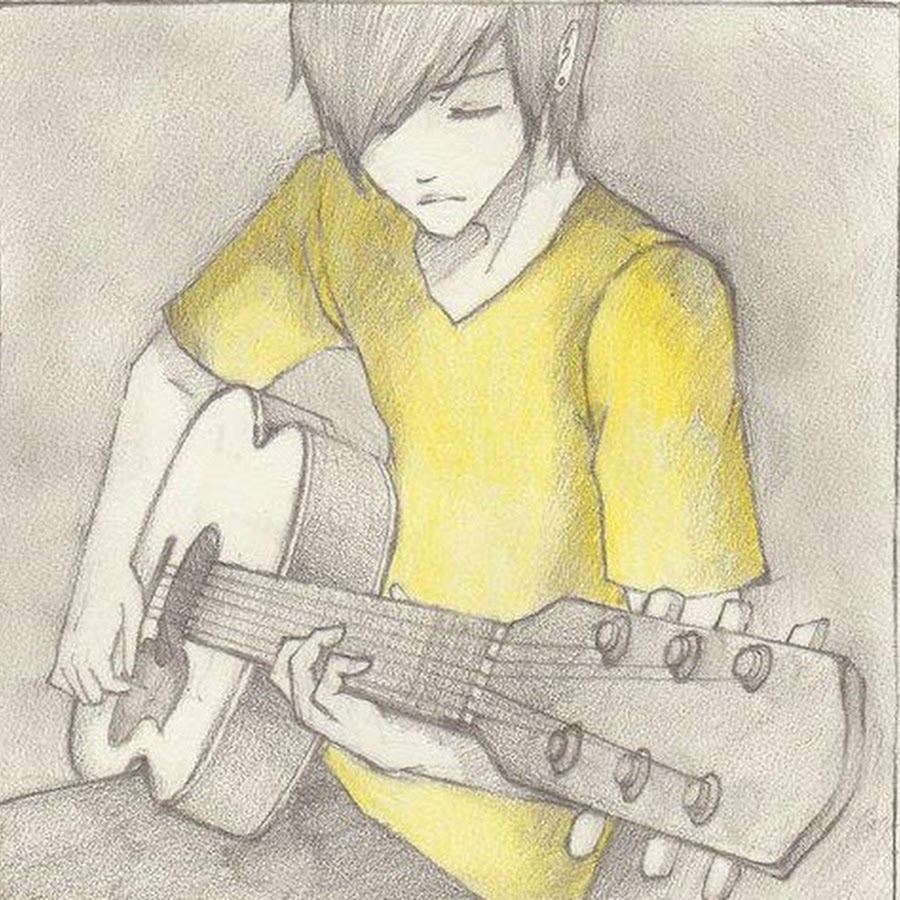 Как нарисовать человека с гитарой поэтапно