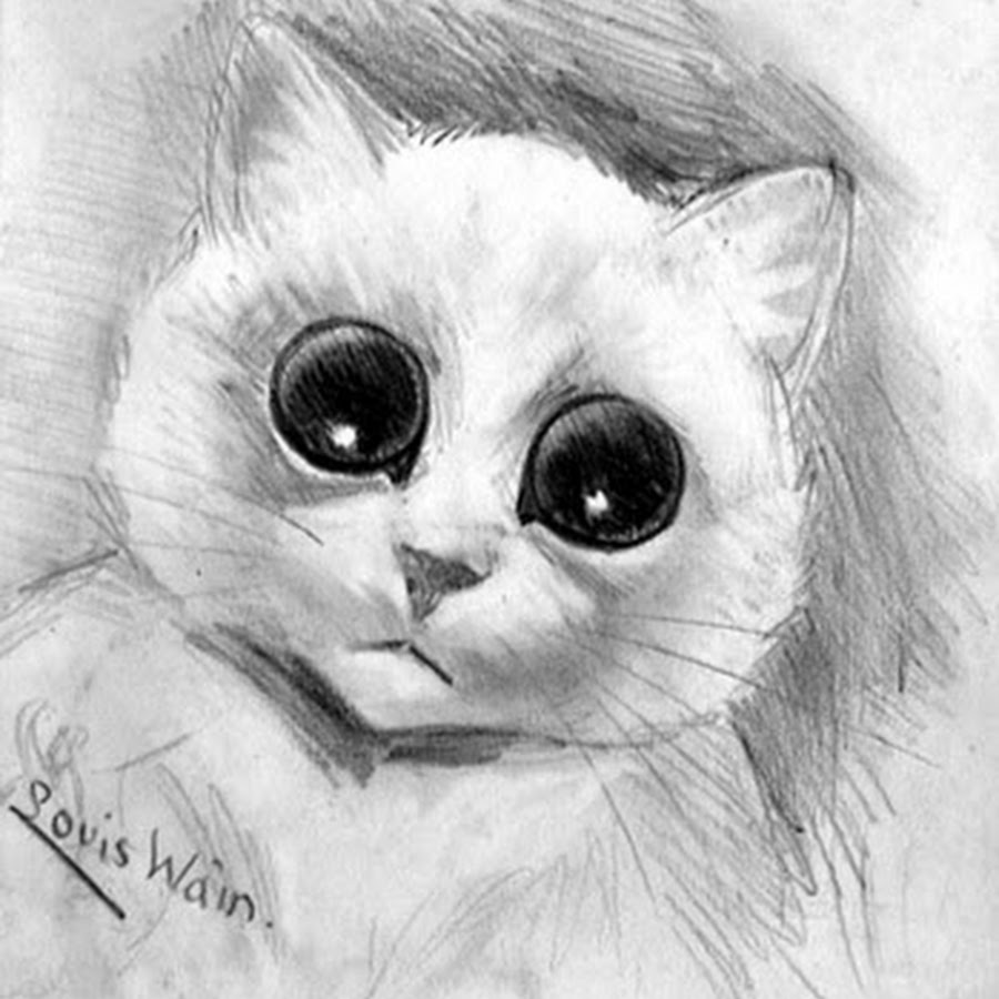 Кот из шрека с большими глазами рисунок