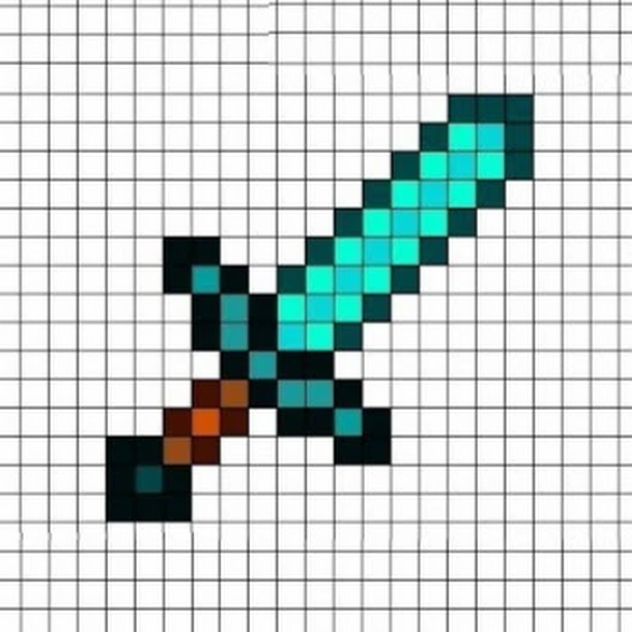 как нарисовать меч из майнкрафт по клеткам