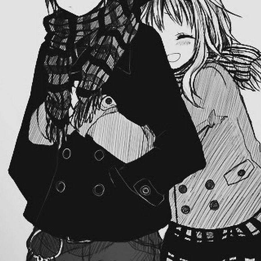 Картинки аниме две девушки черно белые