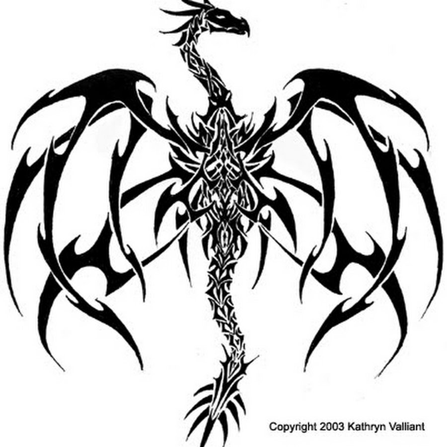 Эскиз тату костяной дракон