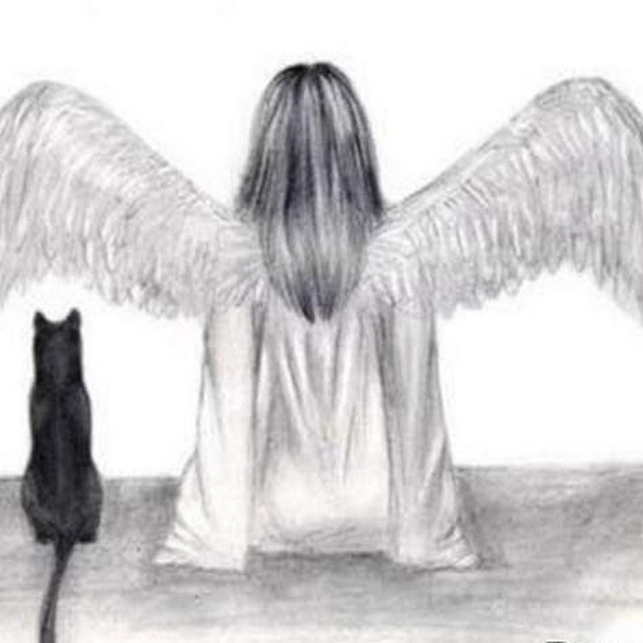 Ангел спиной с крыльями рисунок