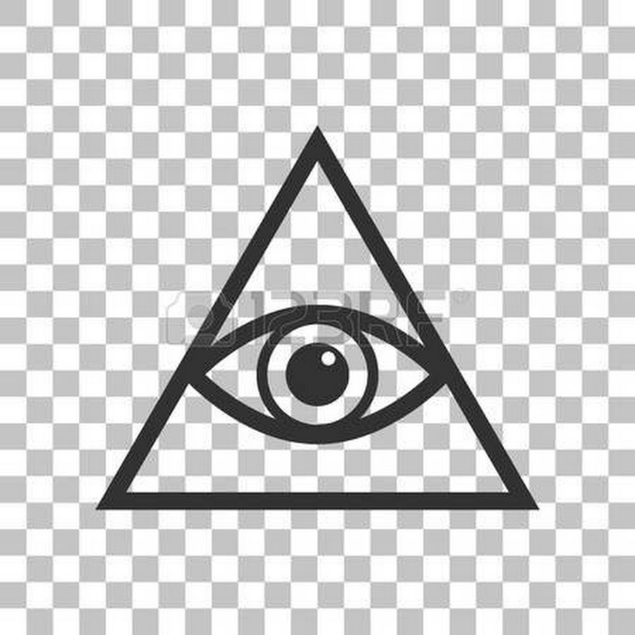 Треугольник с глазом на белом фоне