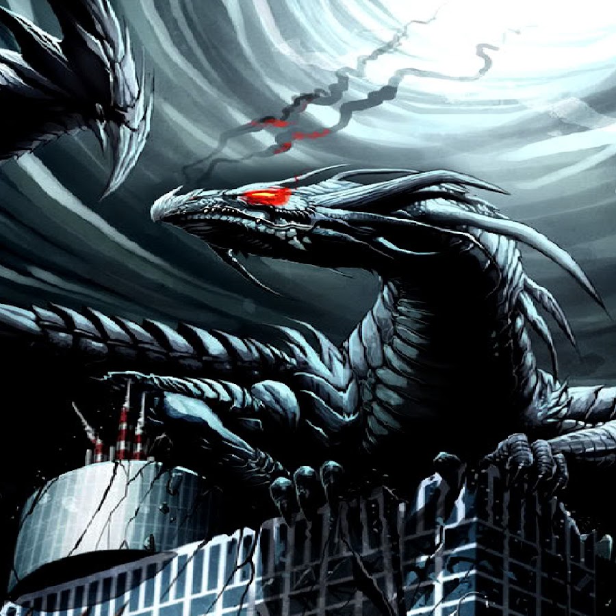 Dragon noir. Дракон на черном фоне.