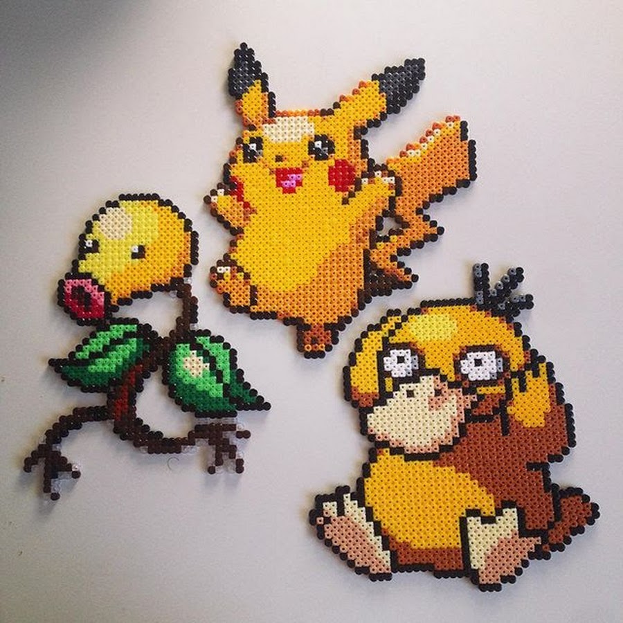 Пикачу из термомозаики схема