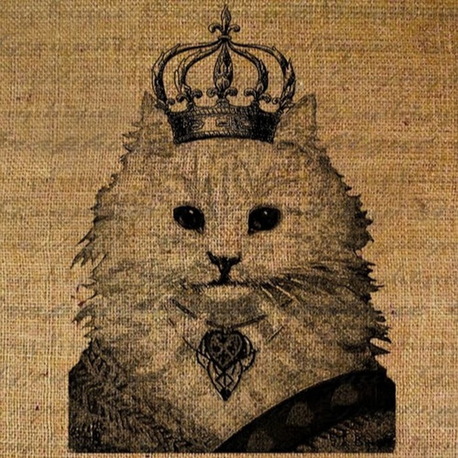 Рисунок кот с короной