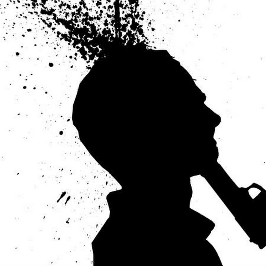 Пистолет у виска рисунок