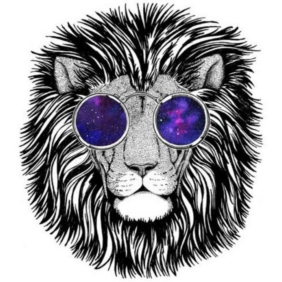 Лев в очках рисунок
