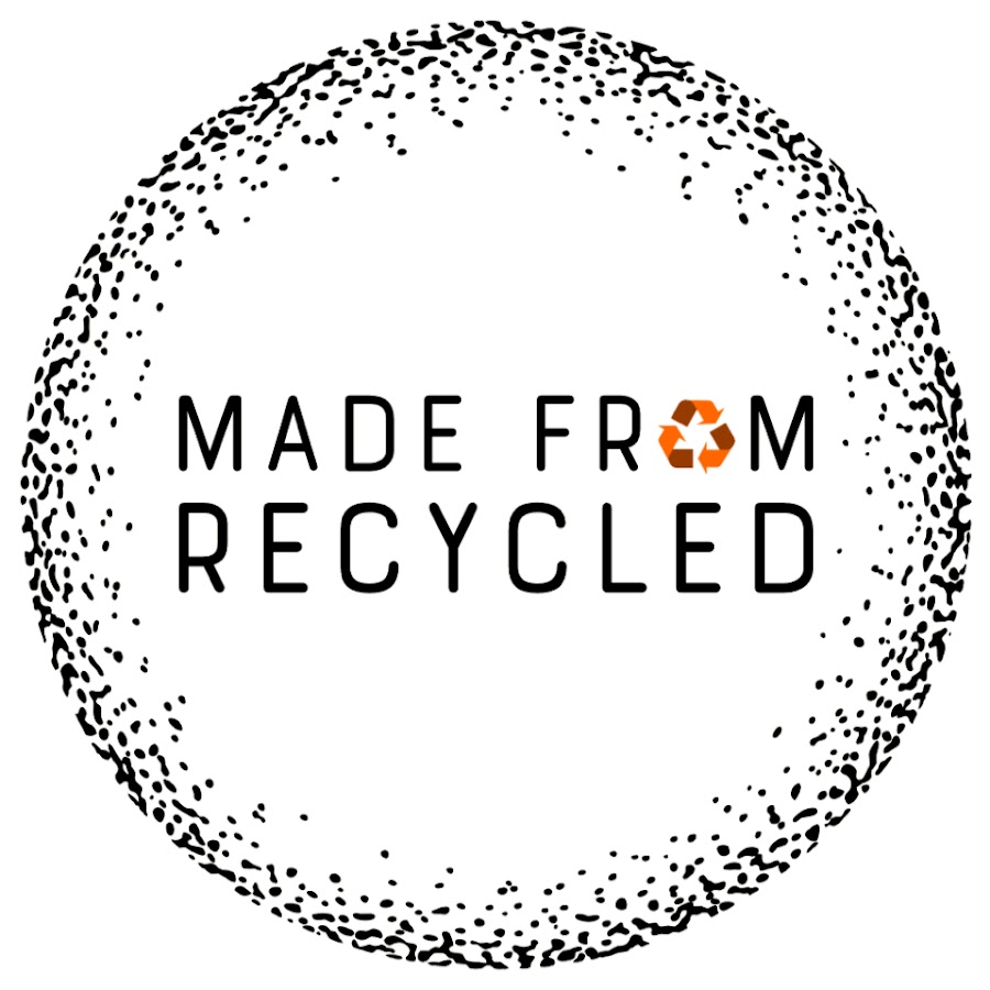 R recycled. Made of from.