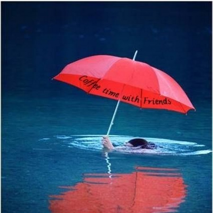 Любимый зонтик. Красный зонтик. Хорошего дня и зонтик. Зонт на воде. Утро с зонтиком.