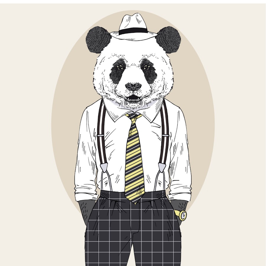 Панда в костюме рисунок