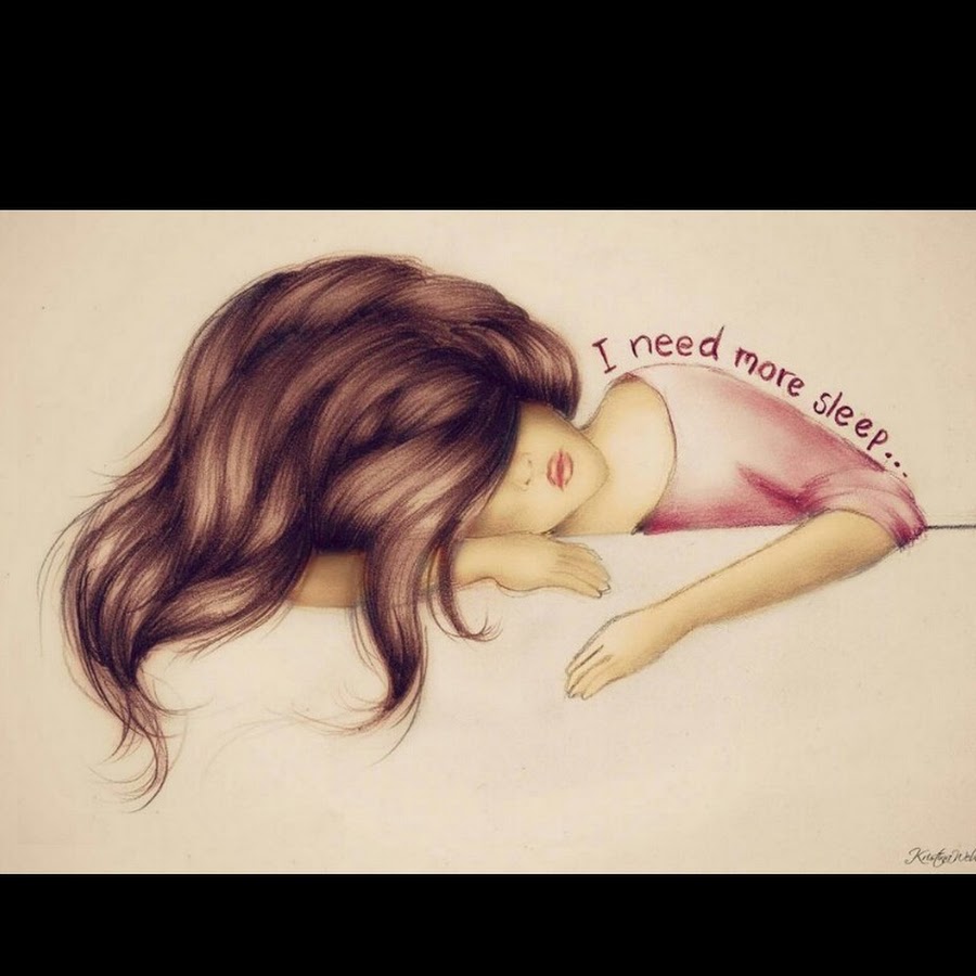 Уставшая девушка рисунок