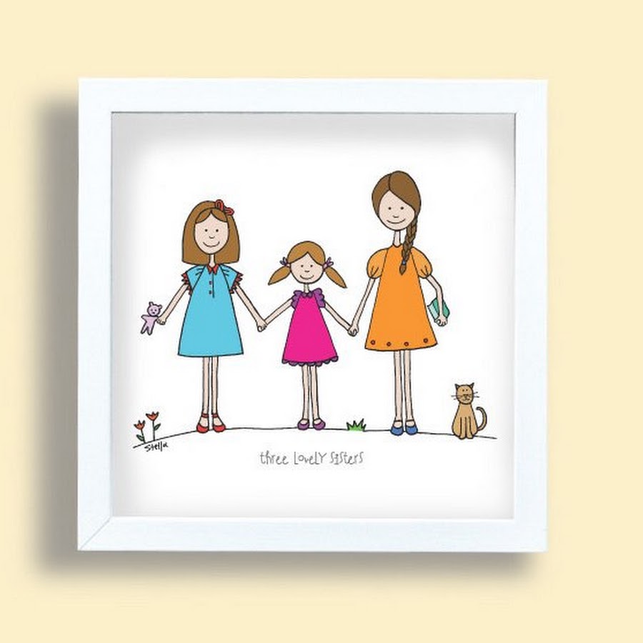 три сестренки. три сестры рисунок. 3 сестры нарисованные. I have three sisters. I have three sisters.