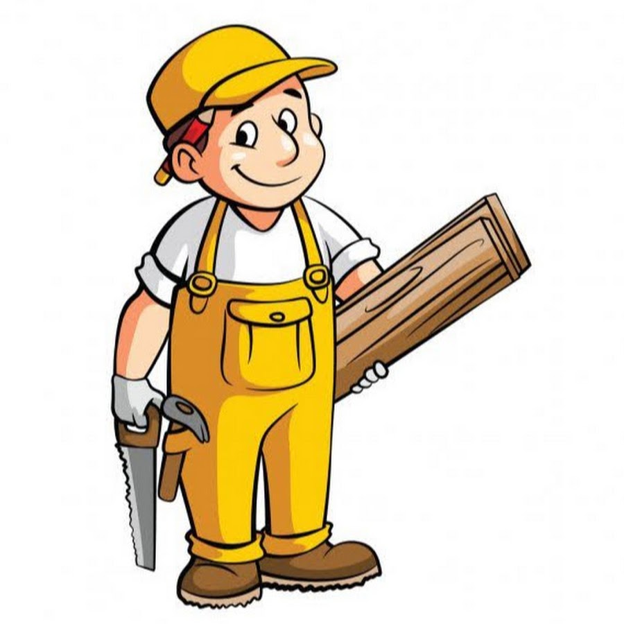 Столяр на белом фоне