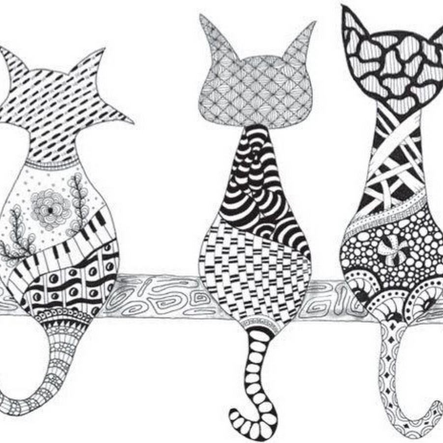 Стилизованные рисунки кошек