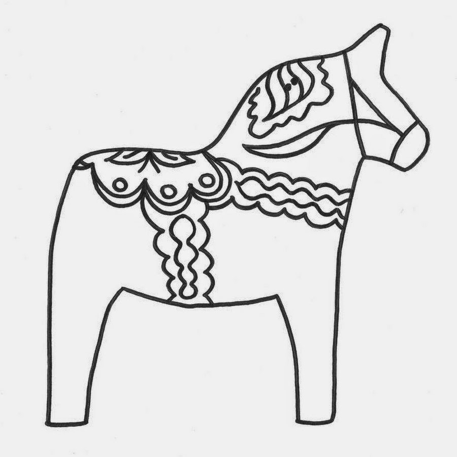 Хохломская лошадка раскраска