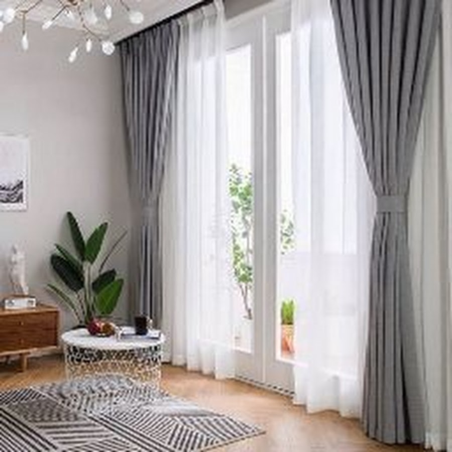 шторы для серого интерьера гостиной