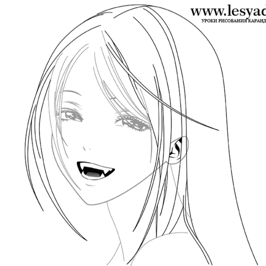 Аниме лицо девушки карандашом для срисовки