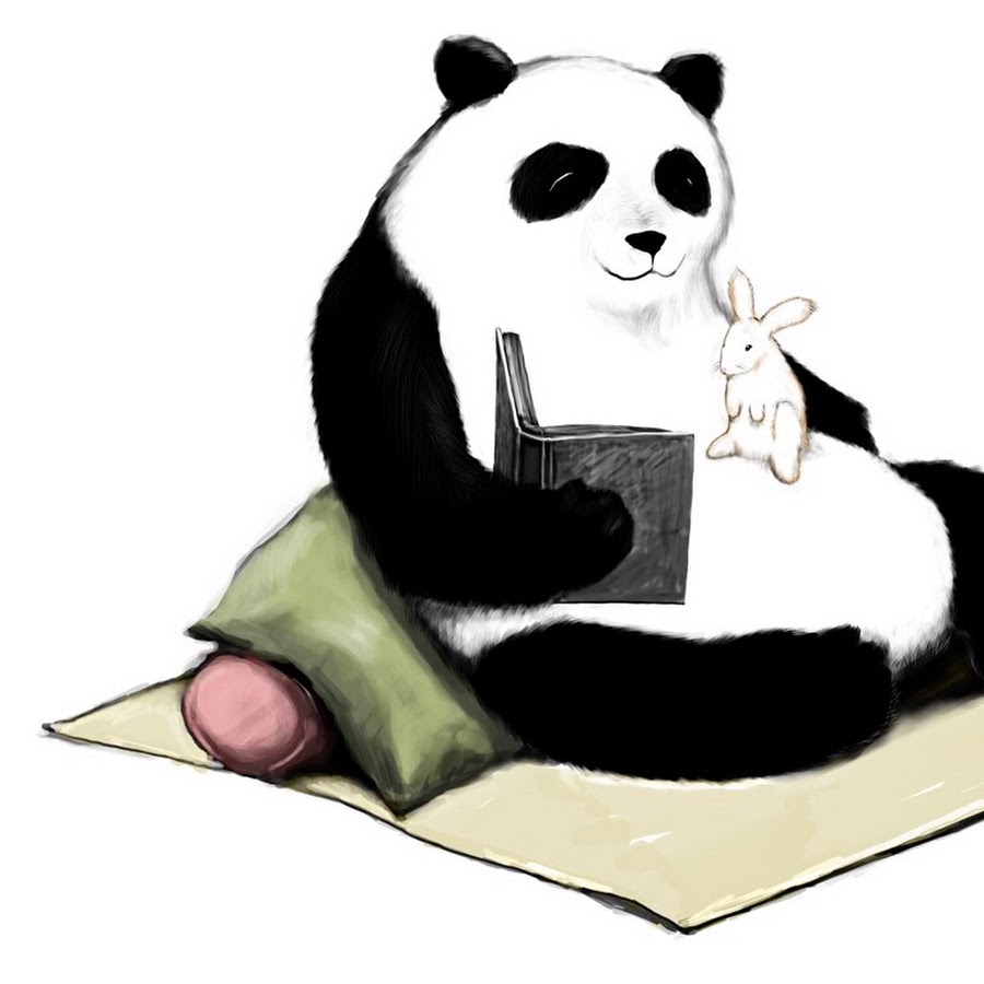 Рисунок панда сидит